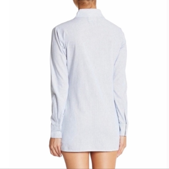 Sam Edelman Embroidered Tunic Top With Pockets Collared Half Button Women’s L - Picture 2 of 7